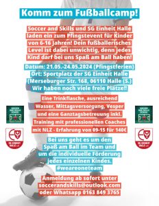 Read more about the article Soccer and Skills Fußballschule gastiert in den Pfingstferien bei der SG Einheit Halle