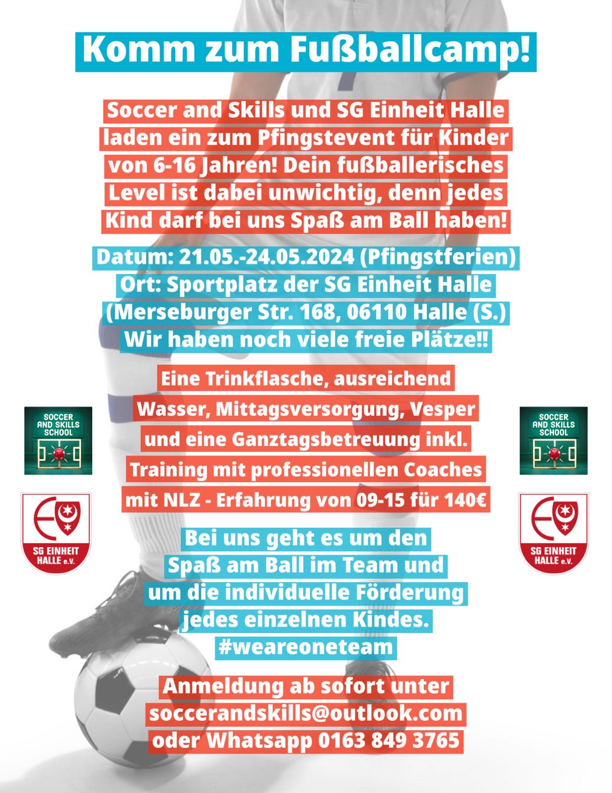 You are currently viewing Soccer and Skills Fußballschule gastiert in den Pfingstferien bei der SG Einheit Halle