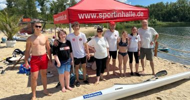 Erfolgreiche Premiere: Erster SUP-Wettkampf der Red Shark Paddlers am Pappelgrund